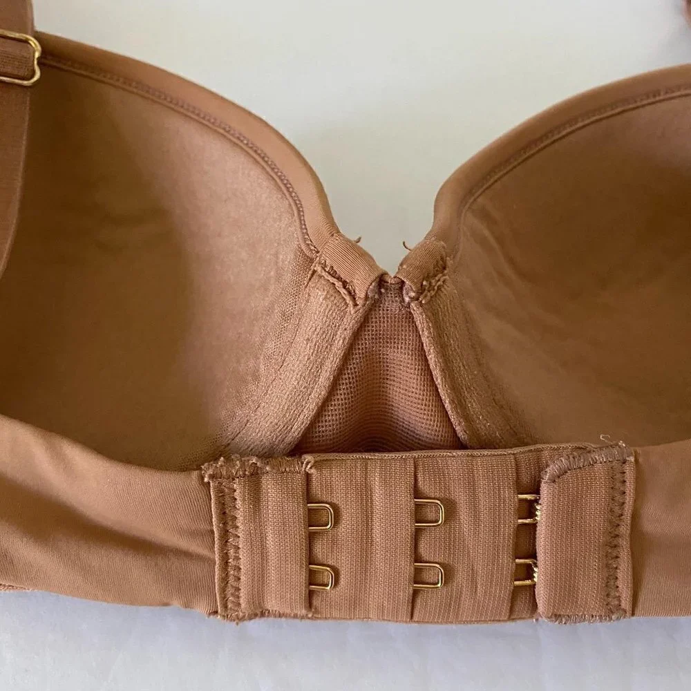 ThirdLove Women's 24/7 Class TShirt Memory Foam Pleated Strap Mocha Bra Size 34A